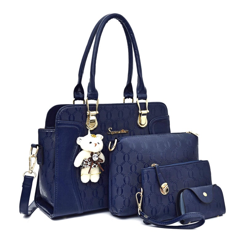 Soperwillton Women's Fashion Handbags Tote Bags Shoulder Bag Top Handle Satchel Purse Set 4pcs - Image 1